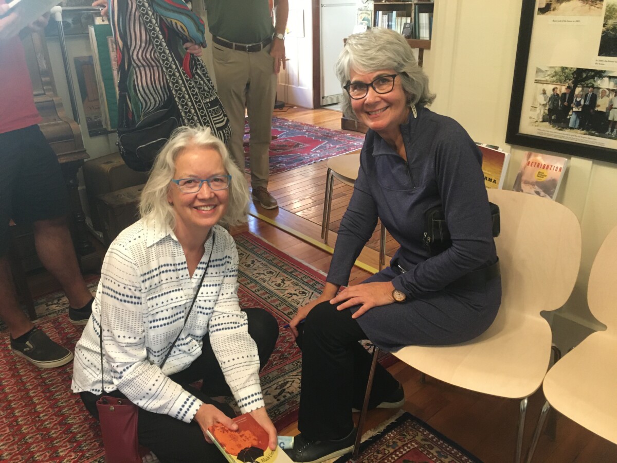 Photo of authors Katherine Lawrence and Ethel Whitty at Joy Kogawa House